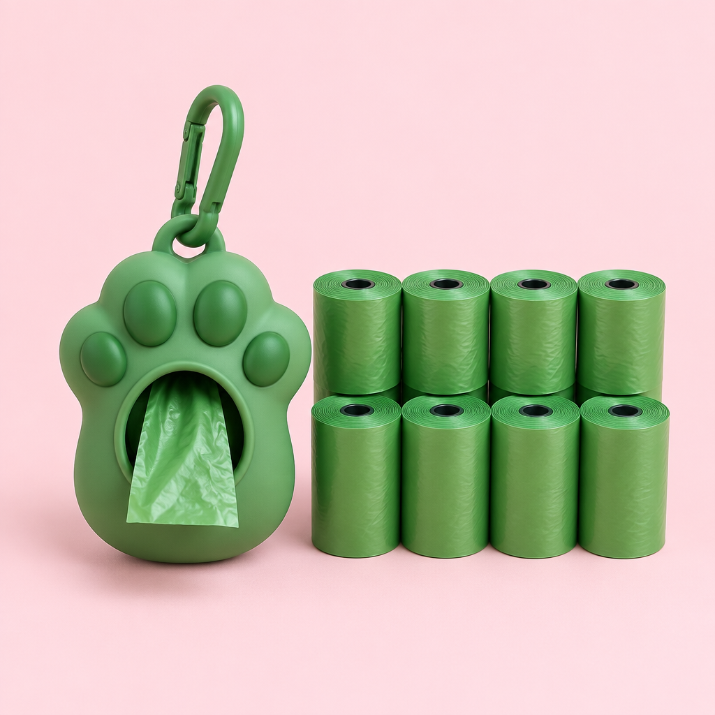 Poop Bag Dispenser + 8 Rolls